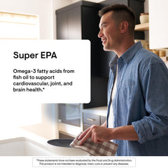 Thorne Super EPA bottle pour demonstrates easy daily capsule intake.