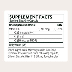 Close-up of Thorne Vitamin K capsules highlighting three K forms.