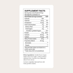 Thorne Whey Protein Isolate vanilla scoop illustrates easy-to-mix serving.