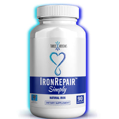 Three Arrows Iron Repair packaging shows natural iron for gentle daily support.
