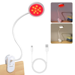 Threnthos red light therapy lamp on desk emitting soothing glow for relaxation