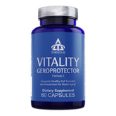 Thrivous Vitality Geroprotector bottle front for daily metabolic support.