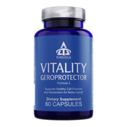 Thrivous Vitality Geroprotector bottle front for daily metabolic support.