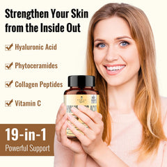 ThrivyThystle hyaluronic capsules close-up highlighting smooth, easy-to-swallow design.