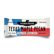 Thunderbird Real Food Bars Texas Maple Pecan bar packshot highlights convenient on-the-go energy