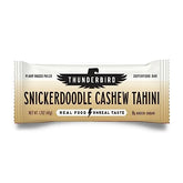 Thunderbird Bars Snickerdoodle Tahini packaging, convenient real-food energy on the go.
