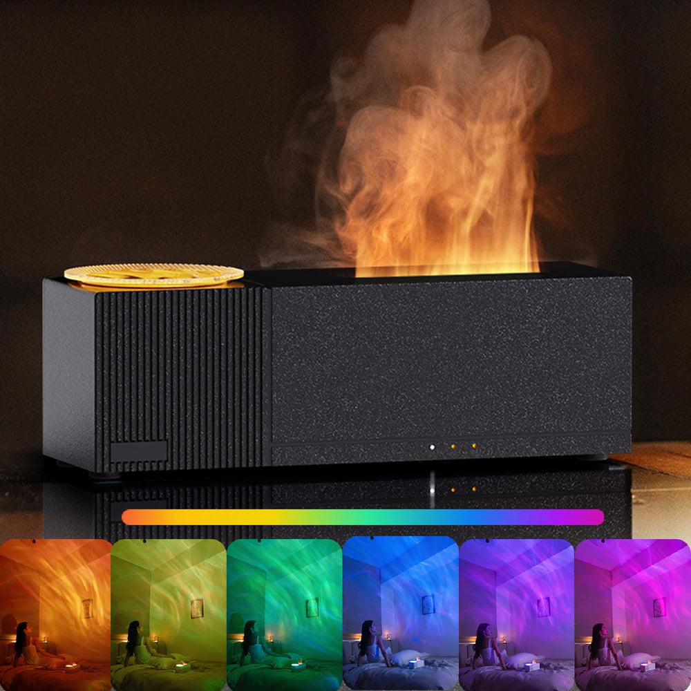 Tiandirenhe Flame Aroma Diffuser with starry sky projection for romantic ambiance