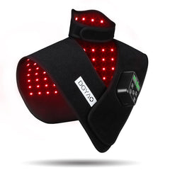 TIAXU cordless red light therapy wrap on shoulder for on-the-go relief