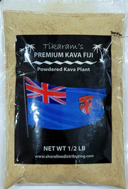 Tikaram's Kava Kava Fiji 8oz packaging, ideal for premium wholesale buyers.