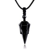 TIKCAUZ 6-facet Reiki crystal pendant close-up for focused energy and daily style.