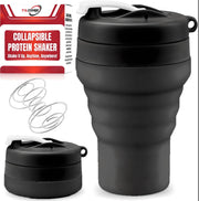 Tilcore collapsible shaker folded for travel and portability.
