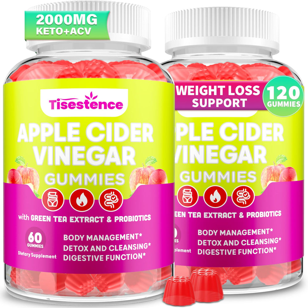 Tisestence Apple Cider Vinegar Gummies bottle for appetite support and flavor.
