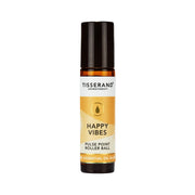 Tisserand Happy Vibes roller ball bottle shown for on-the-go aromatherapy