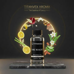 TitanVex 24K Magic Diffuser Oil packaging—premium gift-ready presentation.