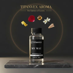 TitanVex My Way diffuser oil packaging box suggesting premium vegan formula for home use