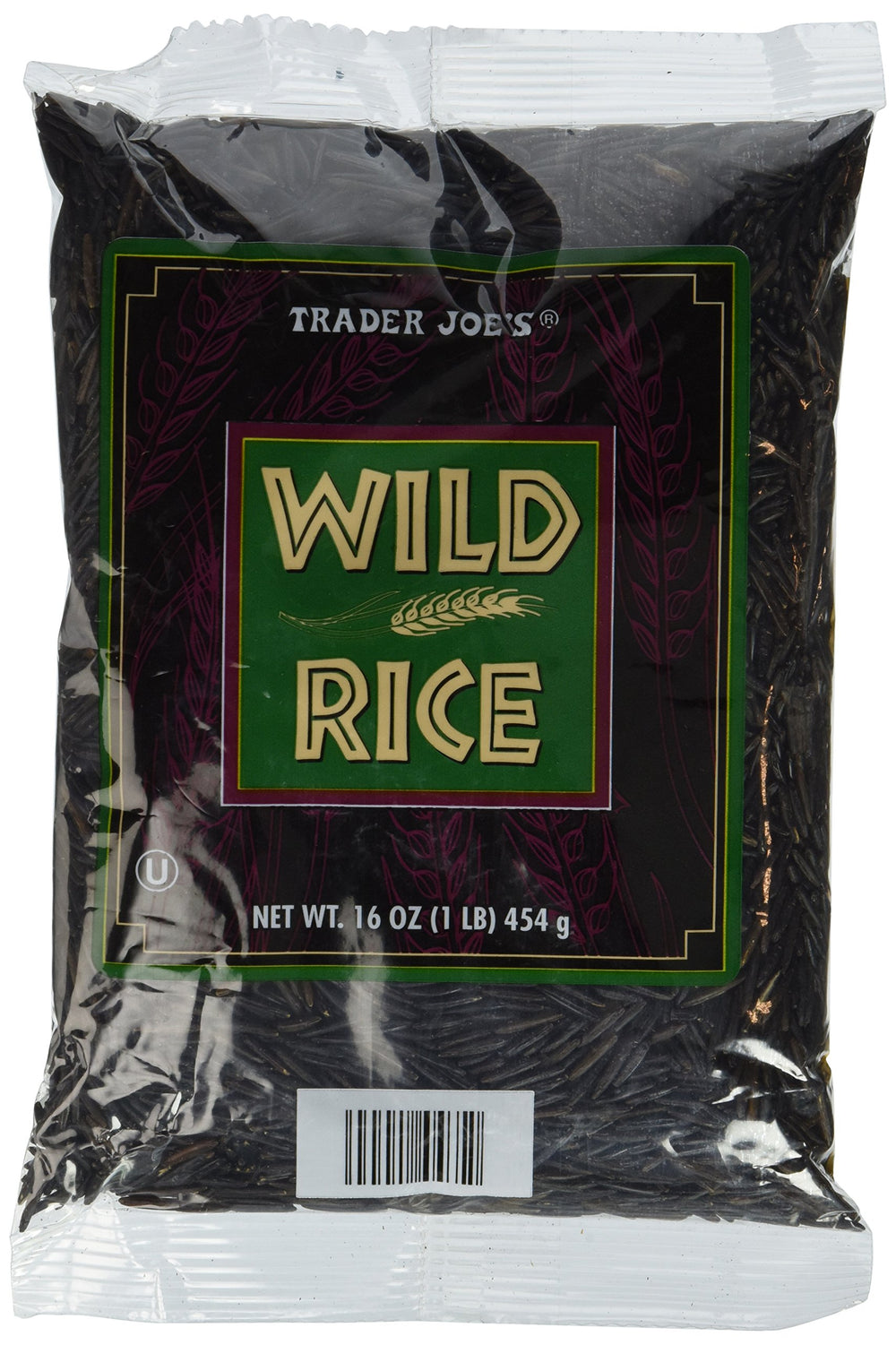 TJ's Wild Rice package visual showing two 16 oz bags ready for kitchen use.