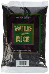 TJ's Wild Rice package visual showing two 16 oz bags ready for kitchen use.