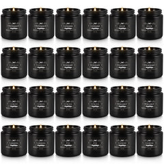 TLNFHRPI 24pc black scented candles packaging view, ideal for gifting and creating atmosphere.
