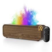 TMEHM sound reactive flame diffuser with wood grain finish for dynamic ambiance