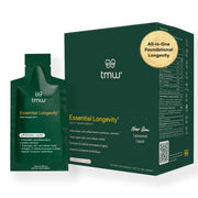 TMW Essential Longevity sachet pour demonstrates a convenient daily dose for energy support.