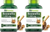 tnvitamins Boswellia Serrata capsule bottle closeup showing 1200 mg per capsule for joint support