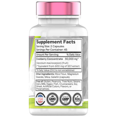 tnvitamins cranberry pills for women 45-day supply bottle on shelf