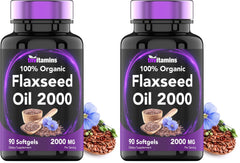 tnvitamins flaxseed oil softgels bottle-front highlighting omega-3 rich formula