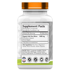 TNVitamins Organic Irish Sea Moss capsules close-up for daily supplementation.