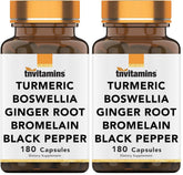 tnvitamins Turmeric & Boswellia Complex bottle front showing joint support