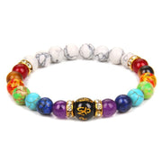 Todenb 7 Chakra Bracelet close-up showing lava beads ready for essential oil diffusion.