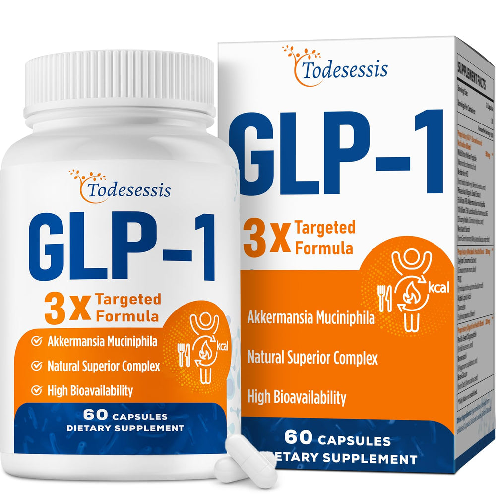 Todesessis GLP-1 supplement bottle with 60 capsules for fullness after meals