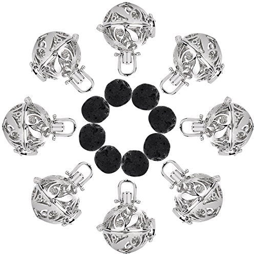 TOODOO aromatherapy pendant cage locket in silvery finish, ready for essential oil diffusion.