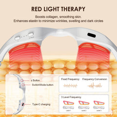 TOGECOS eye mask massager close-up showing a comfortable contouring fit for soothing sessions.