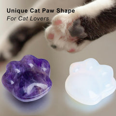 Togous cat amethyst worry stone closeup shows polished surface for tactile therapy
