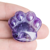 Togous cat amethyst worry stone with paw design for calming rituals