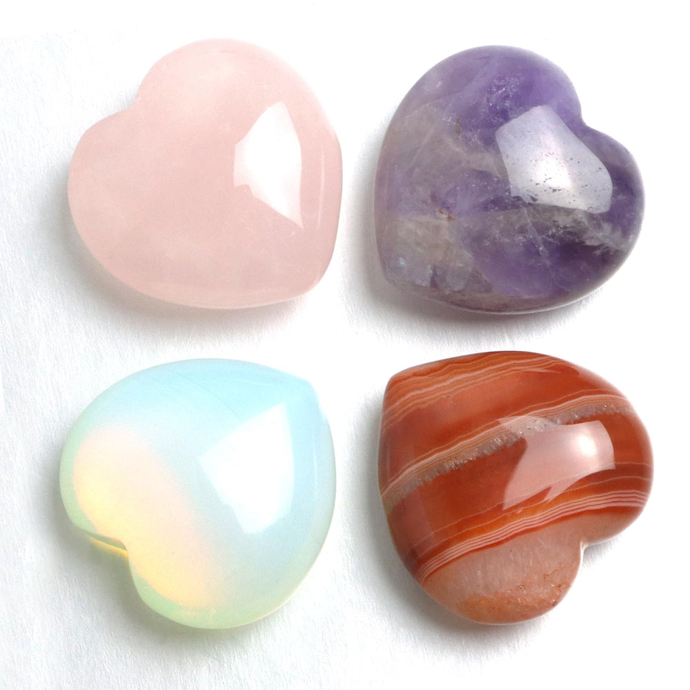 Togous amethyst heart stone for calm meditation and focus.