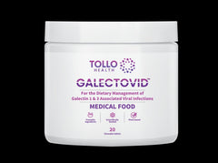 GALECTOVID by TOLLO HEALTH bottle front highlighting a medical food for galectin management