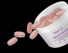 Close-up of GALECTOVID dosing instructions for daily use