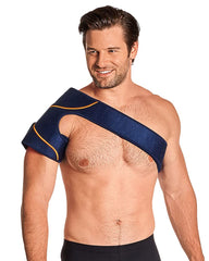 Tommie Copper USB rechargeable shoulder wrap enabling convenient daily use.