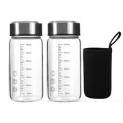 Tongrang-Life 12oz glass bottle with lid, compact for daily hydration.