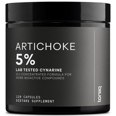 Toniiq Artichoke Extract bottle front, 15:1 concentration for potential digestive balance.
