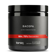 Toniiq Bacopa bottle front showing 45:1 extract and 90 capsules.