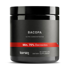Toniiq Bacopa bottle front showing 45:1 extract and 90 capsules.