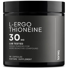 Toniiq Ergothioneine MitoPrime 30mg bottle supports daily antioxidant potential.