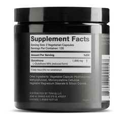 Toniiq Glutathione capsules close-up highlighting purity and texture