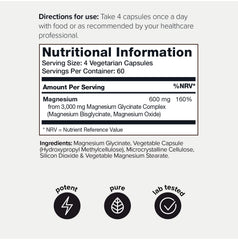 Toniiq Magnesium Glycinate bottle being poured to show serving size.