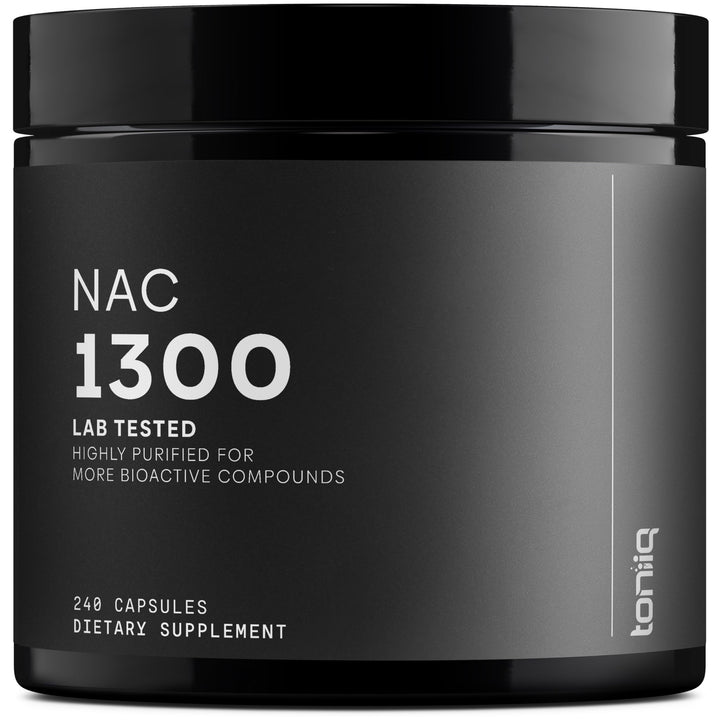 Toniiq NAC 1300mg bottle front showing high-dose option for daily use