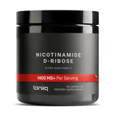 Toniiq NAD+ bottle showing the 1400mg high-potency formula for daily energy support