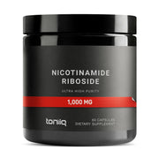 Toniiq Nicotinamide Riboside 1000 mg bottle highlighting high-potency NR for daily use