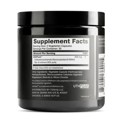 Toniiq NMNH capsules close-up showing compact capsules for steady release.